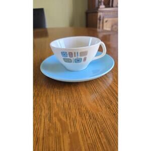 Vintage Canonsburg Temporama Mod Atomic Teacup Saucer Set Retro Mid Century